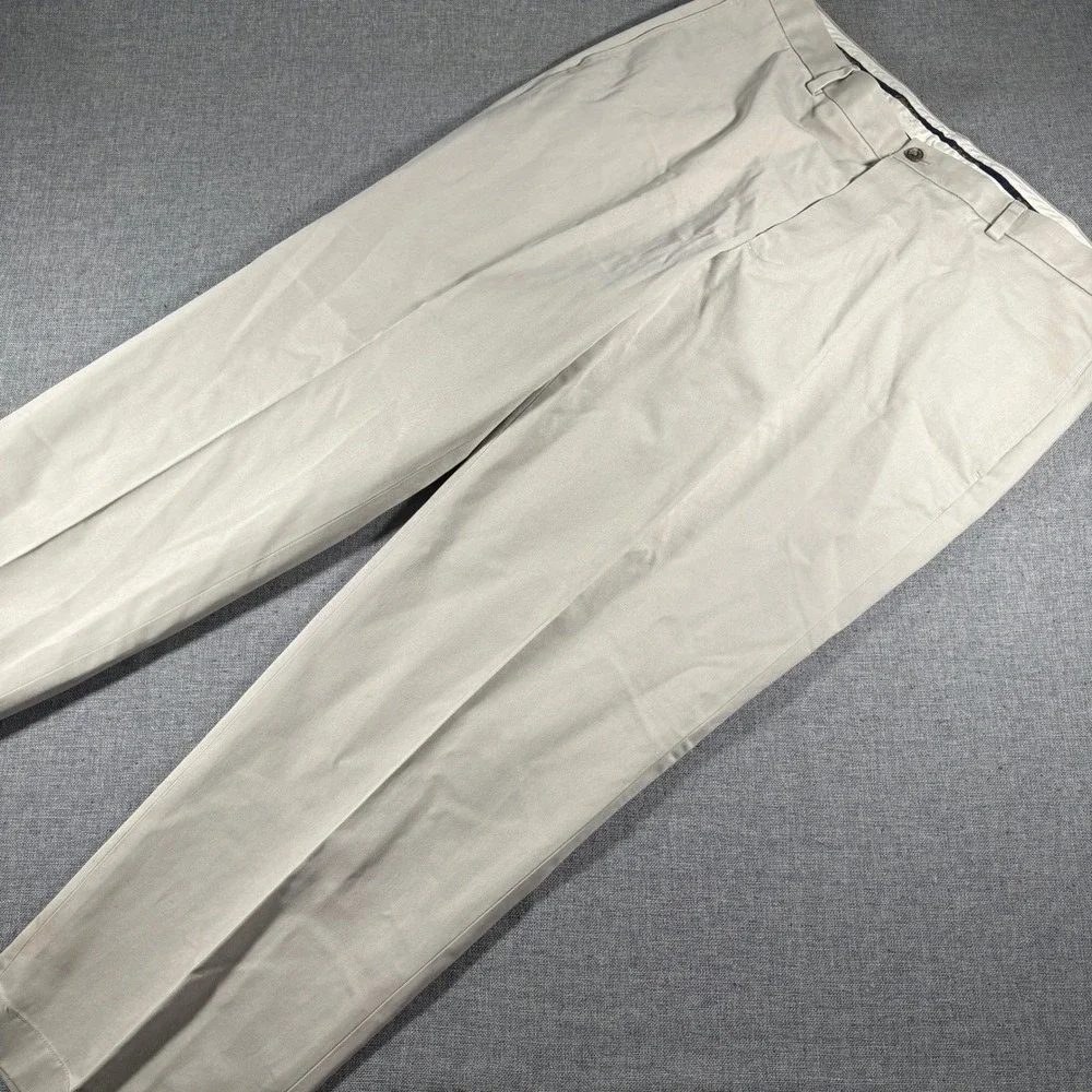 Brooks Brothers Hudson Advantage Chino Mens 40x32 Khaki Flat Front Cotton Pants